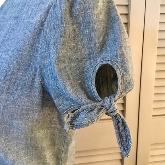 J. Crew Factory Faux Wrap Chambray Dress - Picture 9 of 10